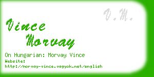 vince morvay business card